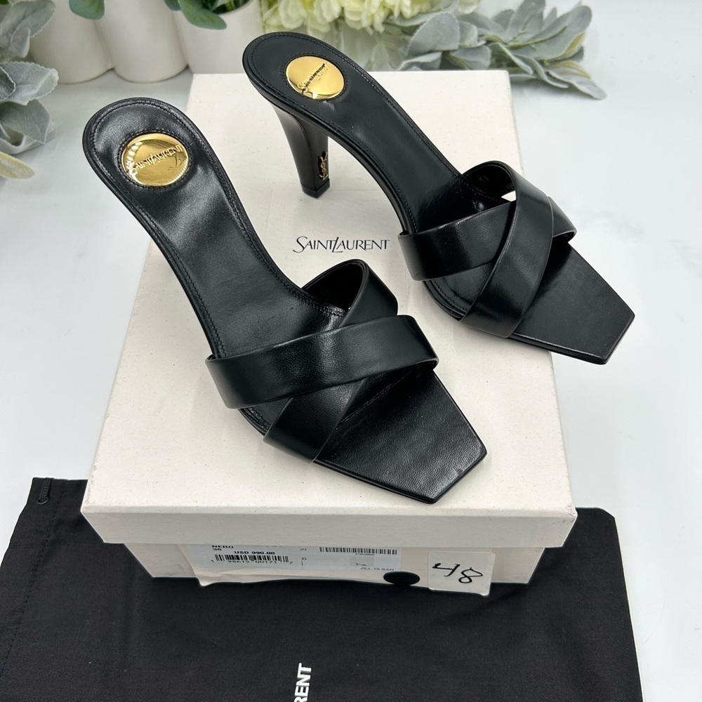 Women's Saint Laurent, Jill 75 leather mules size 36 made in Italy - Picture 2 of 12